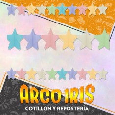 Guirnalda Estrella Pastel 360 X 18 X 18 Cm Xu - Party Store