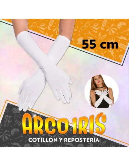 Guantes Blancos 55 Cm - Extra Largos Charleston Party Store