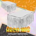 Flecos Para Mesa Cortina Plateada Xu - 240 X 75 Cm Party Store
