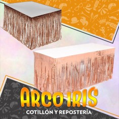 Flecos Para Mesa Cortina Rosa Gold Xu - 240 X 75 Cm Party Store
