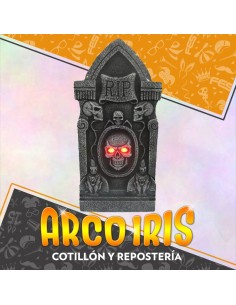 Lapida De Ultratumba Con Calavera 91 X 43 Cm - Luz Halloween Party Store