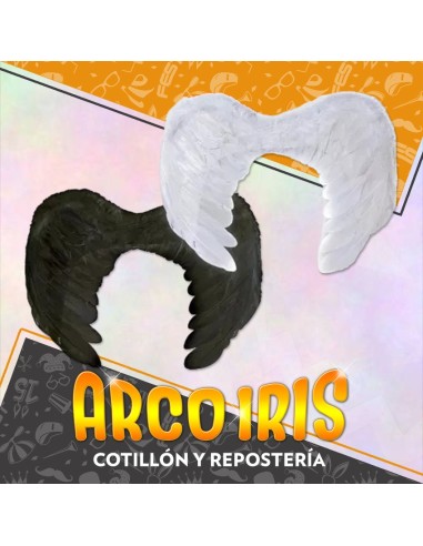 Ala Angel Plumas Blanca/negra/rosa Xu - 43 X 31 Cm