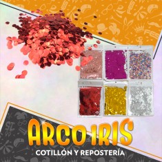 Confeti Mini Circulos/hexagonos Metal X 10 Gr - Varios Colores Confetti