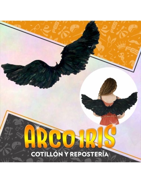 Ala Grandes Negras Samael 55 X 100 Cm - Plumas Angel Party Store