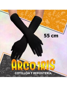 Guantes Extra Largos 55 Cm - Negros Charleston Party Store