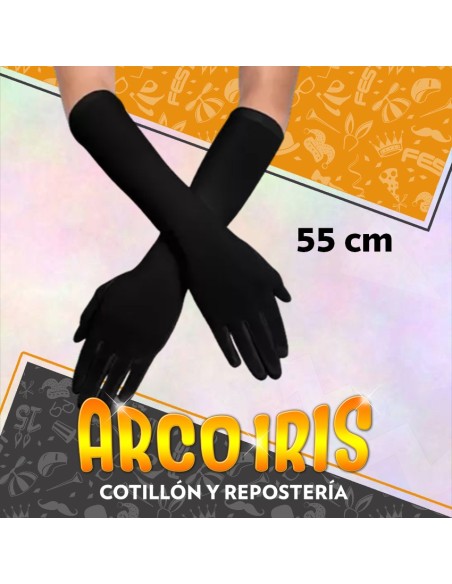 Guantes Extra Largos 55 Cm - Negros Charleston Party Store
