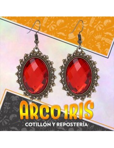 Aros Goticos Gemas Rojas Xu - Party Store
