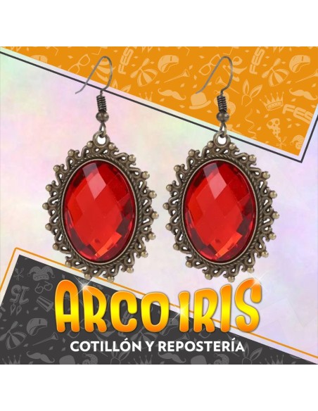 Aros Goticos Gemas Rojas Xu - Party Store