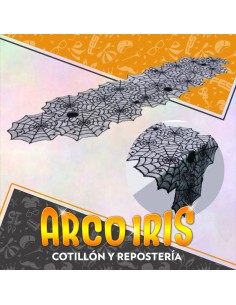 Camino Telaranas 45 X 183 Cm - Negro Halloween Party Store