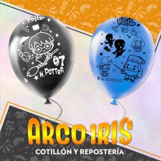 Harry Globos Premium X 6 - Latex 12 Impresion Total Potter