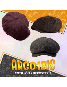 Gorro Boina Peaky Irlandesa Con Boton Arriba - Gris-escoces-rayas Party Store 2