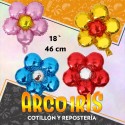 Mylar 18 Flor 5 Petalos Metal Xu - 46 Cm Primavera Globo Metalizado Papel
