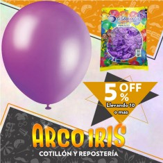 Globo Estandar 10 X 50 - Violeta +10-5% Promo Por Cantidad Globolandia