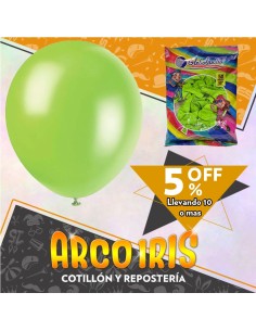 Globo Estandar 10 X 50 - Verde Manzana +10-5% Promo Por Cantidad Globolandia