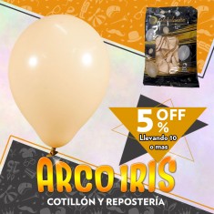 Globo Estandar 12 X 25 - Latte Cream +10-5% Promo Por Cantidad Globolandia