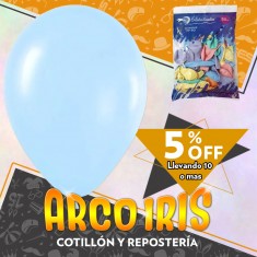 Globo Pastel 10 X 50 Celeste +10-5% Promo Por Cantidad Globolandia Revelacion De Genero