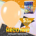 Globo Pastel 10 X 50 Naranja +10-5% Promo Por Cantidad Globolandia