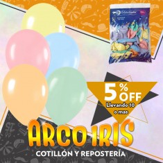 Globo Pastel 10 X 50 Surtido +10-5% Promo Por Cantidad Globolandia