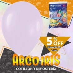Globo Pastel 10 X 50 Violeta +10-5% Promo Por Cantidad Globolandia