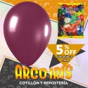 Globo Perlado 10 X 50 Borgona +10-5% Promo Por Cantidad Globolandia