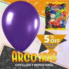 Globo Perlado 10 X 50 Lila +10-5% Promo Por Cantidad Globolandia