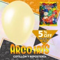 Globo Perlado 10 X 50 Marfil +10-5% Promo Por Cantidad Globolandia