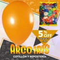 Globo Perlado 10 X 50 Naranja +10-5% Promo Por Cantidad Globolandia