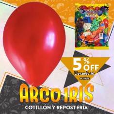 Globo Perlado 10 X 50 Rojo +10-5% Promo Por Cantidad Navidad Globolandia