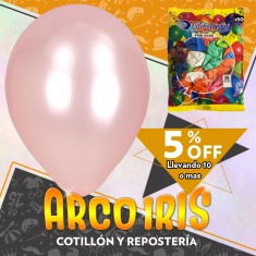 Globo Perlado 10 X 50 Rosa +10-5% Promo Por Cantidad Globolandia