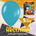 Globo Perlado 10 X 50 Turquesa +10-5% Promo Por Cantidad Globolandia