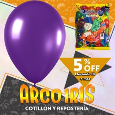 Globo Perlado 10 X 50 Violeta +10-5% Promo Por Cantidad Globolandia