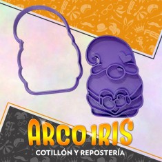 Cortante Cookies Gnomo 1-2-3 - Navidad Plastico Violeta