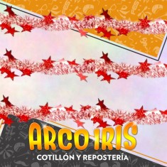 Guirnalda Bicolor Con Estrellas Roja Xu - 1.8 Mt Adorno Navidad Party Store