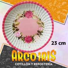 Plato Floral 23 Cm X 8 - Carton Festcopack