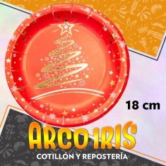 Plato Navidad Con Stamping X 8 - Arbolito