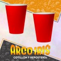 Vaso Liso Rojo 8 Onzas X 8 - Polipapel Navidad Festcopack