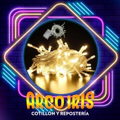 Luces X 50 - A Pilas Blancas-multicolor 5 Mt Navidad Sin Pilas