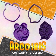 Cortante Cookies Set Masha Y El Oso Xu - Plastico Violeta