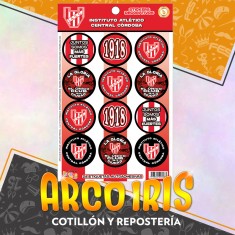 Instituto Stickers 2 X 12 - 24 Stickers Decorativos - Equipos Futbol
