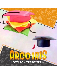 Egresado Gorro Xu Economico Negro/fluo Jersey Tela Upd