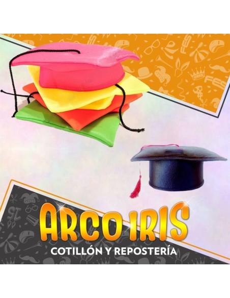 Egresado Gorro Xu Economico Negro/fluo Jersey Tela Upd