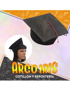 Egresado Fiselina X 10 Gorros - Negros/multicolor Cat2 Upd