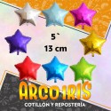 Mylar 05 Estrella Metal X 10 - 13 Cm Varios Colores Globo Metalizado Papel