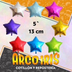 Mylar 05 Estrella Metal X 50 - 13 Cm Varios Colores Globo Metalizado Papel