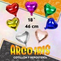 Mylar 18 Corazon Liso Metal X 10 - Varios Colores 46 Cm Valentin Globo Metalizado Papel