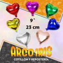 Mylar 09/10" Corazon Metal X 50 - Varios Colores 23 Cm Valentin Globo Metalizado Papel