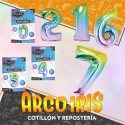 Mylar 32 Numero Tornasolado X 5 Blister - 81 Cm Rainbow Pastel Globo Metalizado Papel