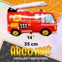 Mylar 14 Camion Bomberos Metal Xu - 35 Cm Autobomba Globo Metalizado Papel