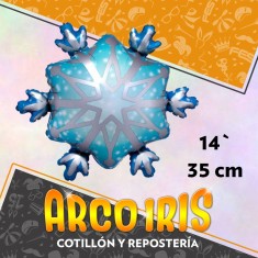 Mylar 14 Copo De Nieve Metal Xu - 34 Cm Navidad Globo Metalizado Papel