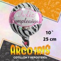 Mylar 10 Redondo - 25 Cm Feliz Cumple/dia/cristal/ Metal X 50 Paquete Cerrado Dorado/impreso/unicornio/circulos/futbol